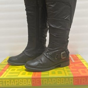 BareTraps Sheridan tall shaft black boots ruching